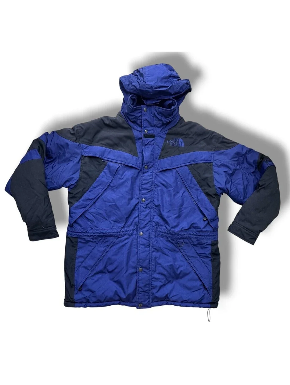 Vintage The North Face Extreme Light Jacket Mens XL Blue Black Hooded Coat
